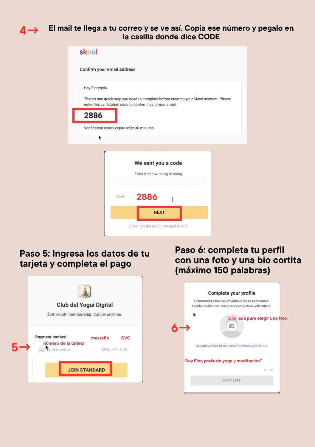 Guía de pago Skool - Paso 2